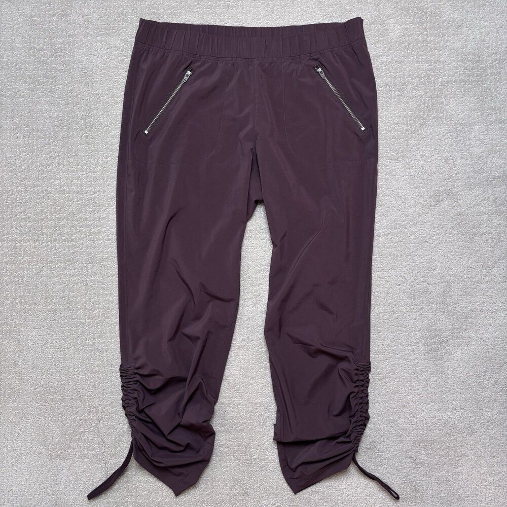 Athleta Women's Sz 10 Ankle Jogger Pants Rouched Hem Athleisure Gorpcore Travel